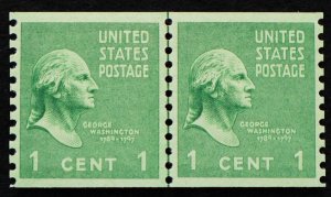 U.S. Mint Stamp Scott #839 1c Washington Line Pair, Superb. Never Hinged. A Gem!