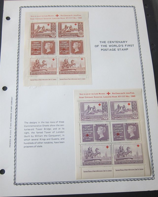 United Kingdom 1940 Red-cross Centenary Exhibition sheets page