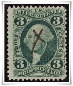 R18c 3¢ Revenue: Proprietary (1862-71) Used