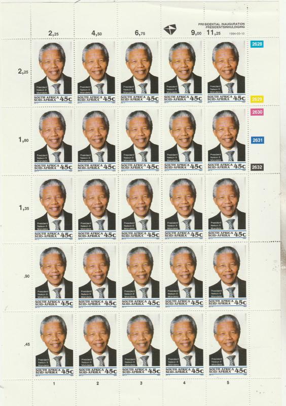 SOUTH AFRICA 1994 NELSON MANDELA 45C FULL SHEET MNH **