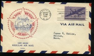 US C27 M=13 10c Air Mail Transport Plane ADDR Grandy cachet FDC