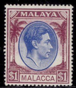 MALAYSIA - Malacca GVI SG15, $1 blue & purple, LH MINT. Cat £21.