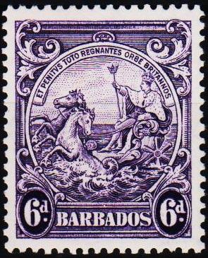 Barbados. 1938 6d S.G.254 Mounted Mint