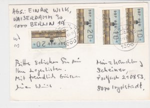 Germany 1990 A.T.M. Vending Machine Berlin Cancels Stamps Card Ref 24276