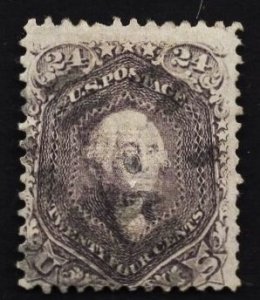 US Stamp #99 24c Gray Lilac Washington F Grill USED SCV $1500