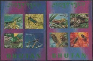 BHUTAN # 101h,i TWO 3-D SOUVENIR SHEETS FEATURING INSECTS