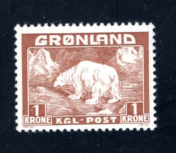 Greenland #9,   VF/XF, Unused, CV $5.25 ....2510164