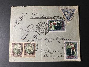 1921 Latvia Airmail Cover Riga to Lubeck Germany
