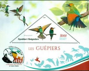 BEE EATERS BIRDS FAUNA CHARLES DARWIN MADAGASCAR 2019 MNH STAMP SET 4 SHEETS