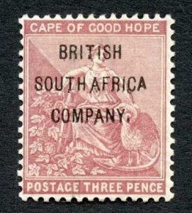 Rhodesia SG61 3d pale claret m/m Cat 55 pounds