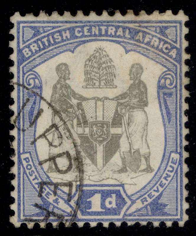 NYASALAND - BCA QV SG43, 1d black & ultramarine, FINE USED. 