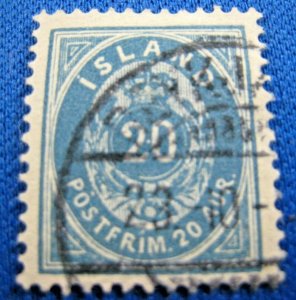 ICELAND 1898  -  SCOTT # 28  -   USED    (Xi3)