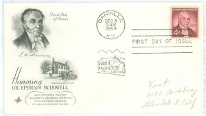 US 1138 1959 Dr. Ephraim McDowell, pencil address