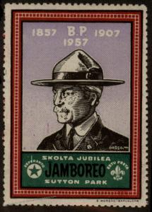 Esperanto England Scouting 1957 Jamboree Vignette Cinderella Poster Stamp 55631