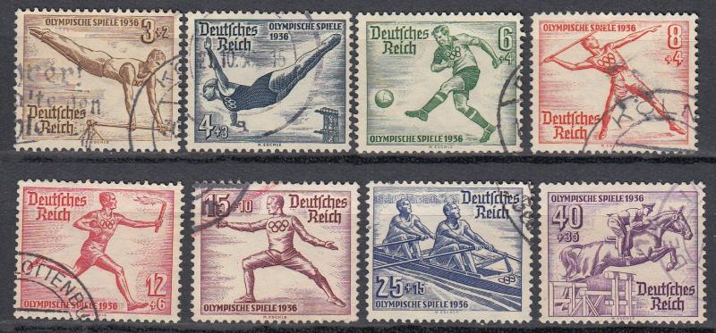 Germany - 1936 Summer  Olympic Games Sc# B82/B89   (398N)