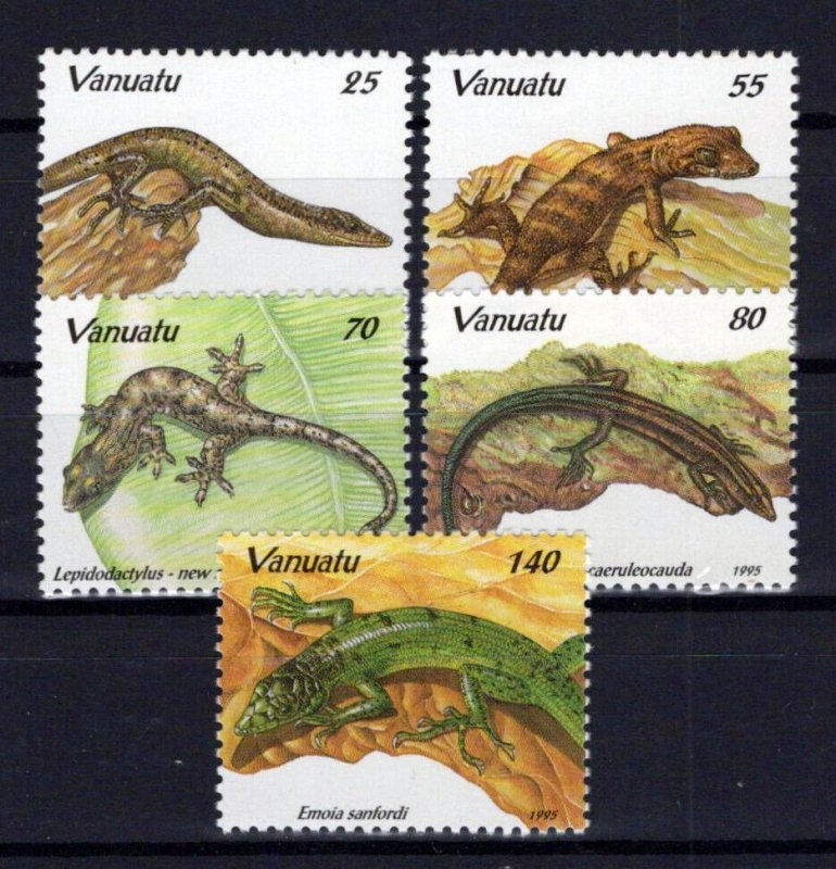 Vanuatu 649-653 MNH Reptiles Lizards ZAYIX 0624S0128