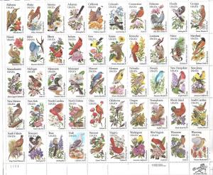 United States 1953-2002 State Birds full sheet of 50