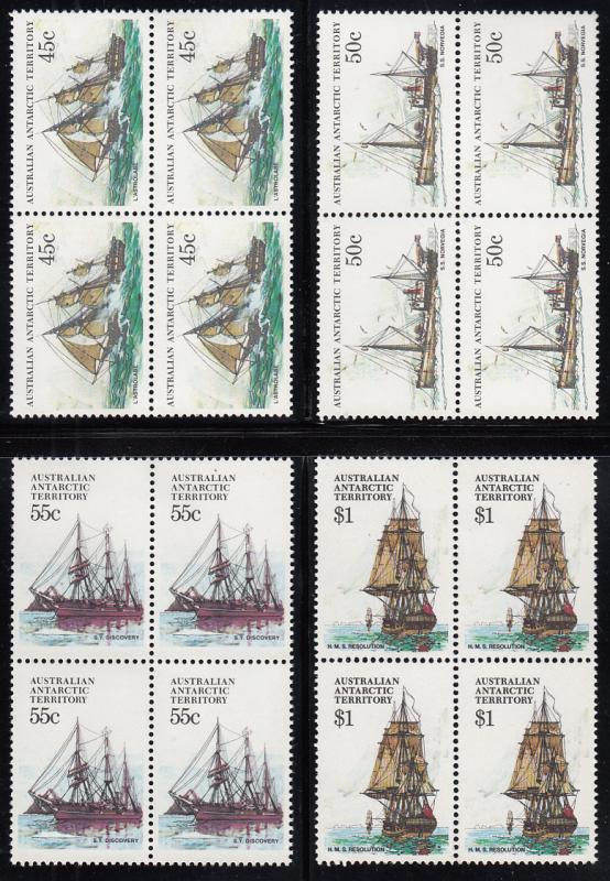 Australian Antarctic Territory 1974-81 MNH Scott #L37-#L52 Ships Set of 16 Bl...