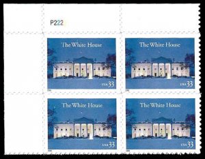 PCBstamps   US #3445 PB $1.32(4x33c)White House,  MNH, (PB-1a)