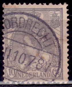 Netherlands, 1898-1924, Queen Wilhelmina, 10c, sc#67, used