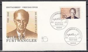 Germany, Scott cat. 9n507. Composer W. Furtwangler issue. First day cover.