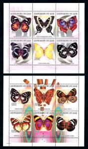 [76556] Mali 2000 Insects Butterflies 2 Sheets MNH