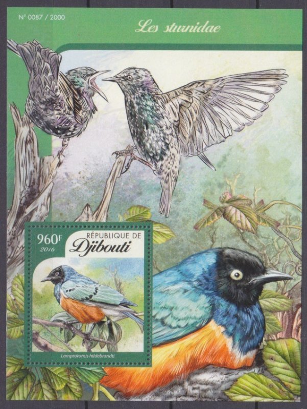 2016 Djibouti 858/B174 Birds 12,00 €