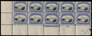 MALACK 297 F-VF OG NH, plate block, block of 10 with..MORE.. pb4557