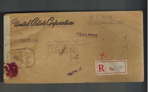 1945 Chunking China Censored Register Cover to Australia United Artists