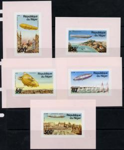 Niger Republic 1976 Zeppelin set of 5 individual imperf s...