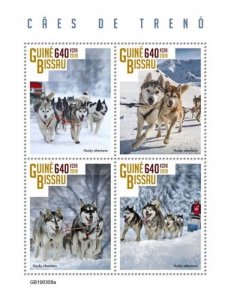 Guinea-Bissau - 2019 Sledge Dogs - 4 Stamp Sheet - GB190308a