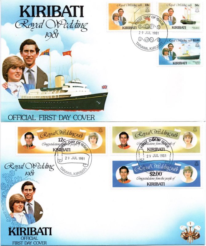 Kiribati - 1981 Royal Wedding FDC Set SG 149-154