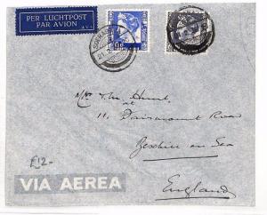 DUTCH EAST INDIES Soerabaja GB Sussex Airmail Cover 1936 BF204