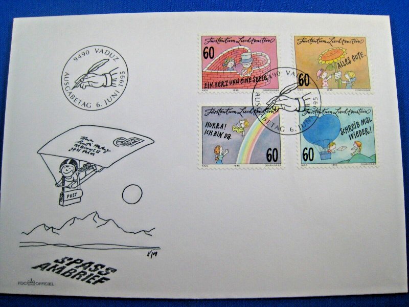 LIECHTENSTEIN 1995 - SCOTT #1051-1054  FDC   (GGL68)
