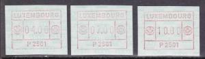 Luxembourg, 3 Mint NH Meter stamps