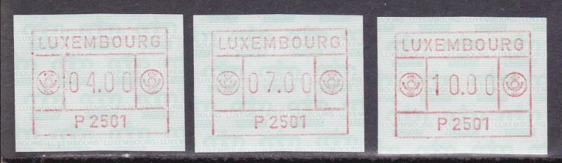 Luxembourg, 3 Mint NH Meter stamps