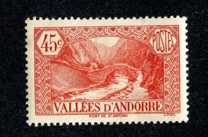 1932 French Andorra Sc # 35 mlh* cv. $12 ( 2494 WX )