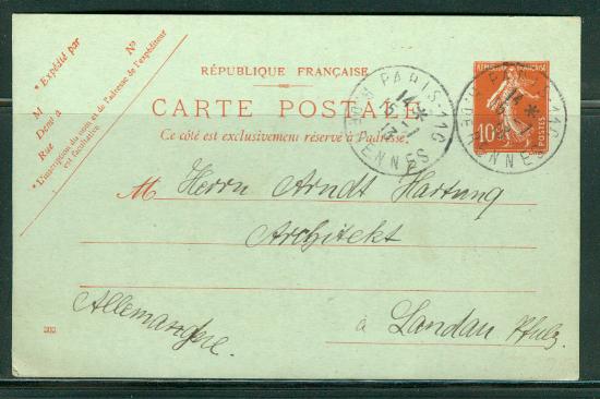 France H & G # 68, pse postal card, used, issued 1907/16