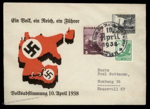 3rd Reich 1938 Austria Ostmark Germany Anschluss Plebiscite Cover G98480