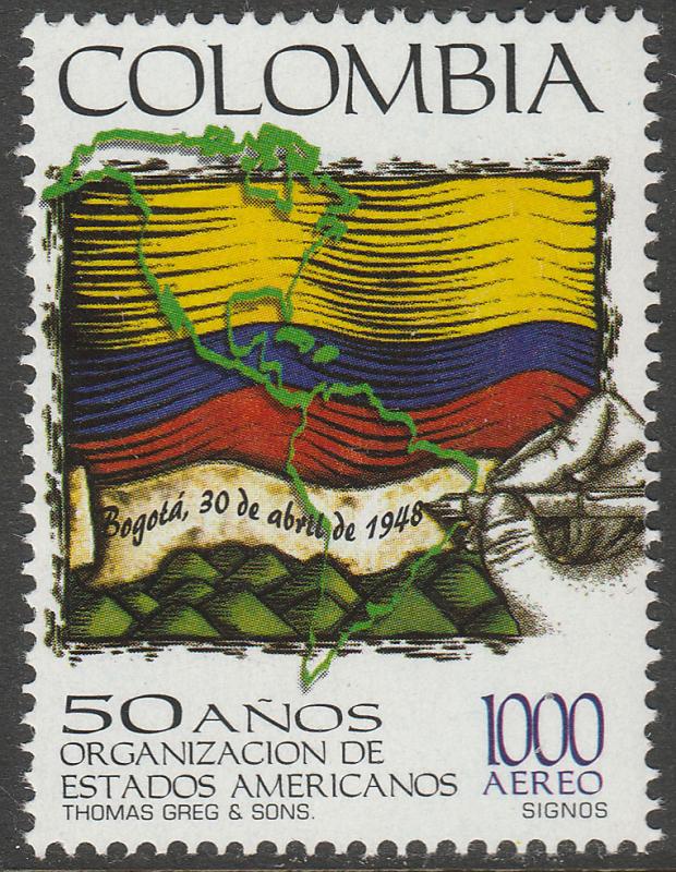 COLOMBIA C902, ORGANIZATION OF AMERICAN STATES.  MINT, NH. F-VF. (547)