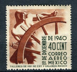 MEXICO; 1941 early Presidential Camacho Airmail issue Mint hinged 40c. value