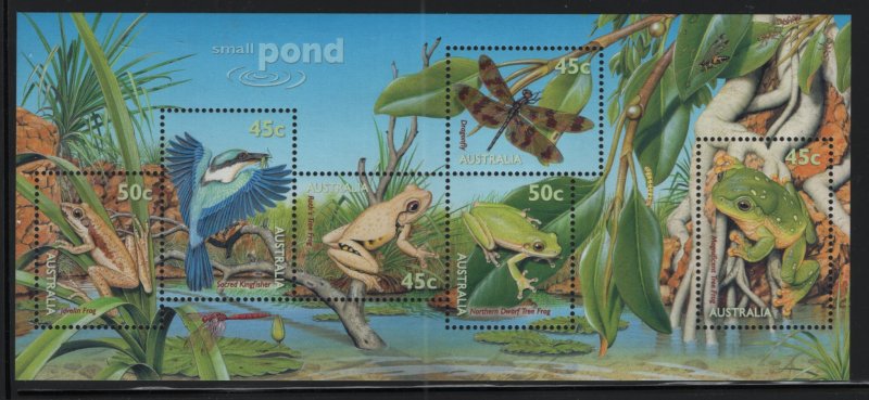 AUSTRALIA, 1790, SOUVENIR SHEET OF 6, MNH, 1999, SMALL POND