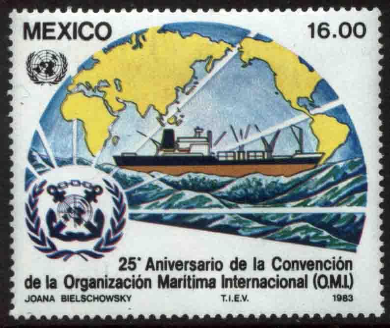 MEXICO 1312, 25th Anniv of Intl. Maritime Organization MINT, NH. F-VF.