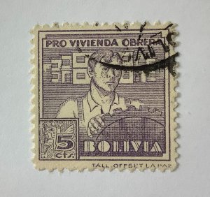Bolivia 1940 Scott RA2 used - 5c, For the Workers' Home Building Fund