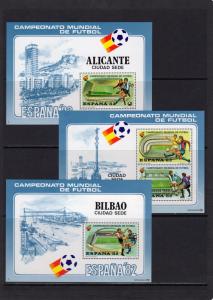 Spain 1982 World Cup Championship Spain 14 Souvenir Sheets Gremio Perforated