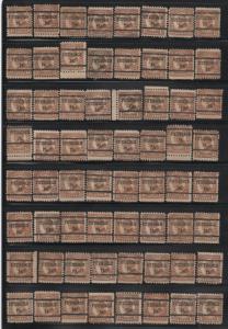 United States # 582 ~ Lot of 88 Pittsburg Precancels - Type 43, MX, cv 66.00