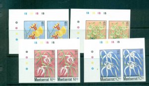 Montserrat 1985 Orchids IMPERF pairs MUH lot68577