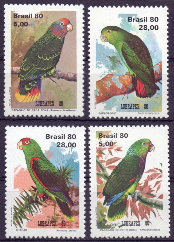 Brazil. 1980. 1789-2. Parrots fauna. MNH.