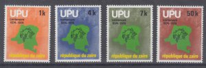 Zaire Sc 846-849 MNH. 1974 UPU Centenary complete, VF