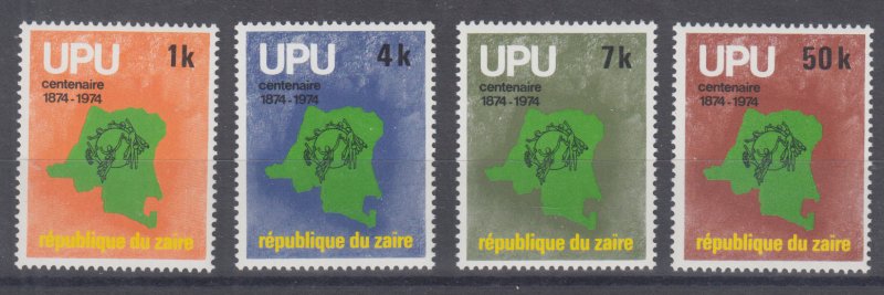 Zaire Sc 846-849 MNH. 1974 UPU Centenary complete, VF